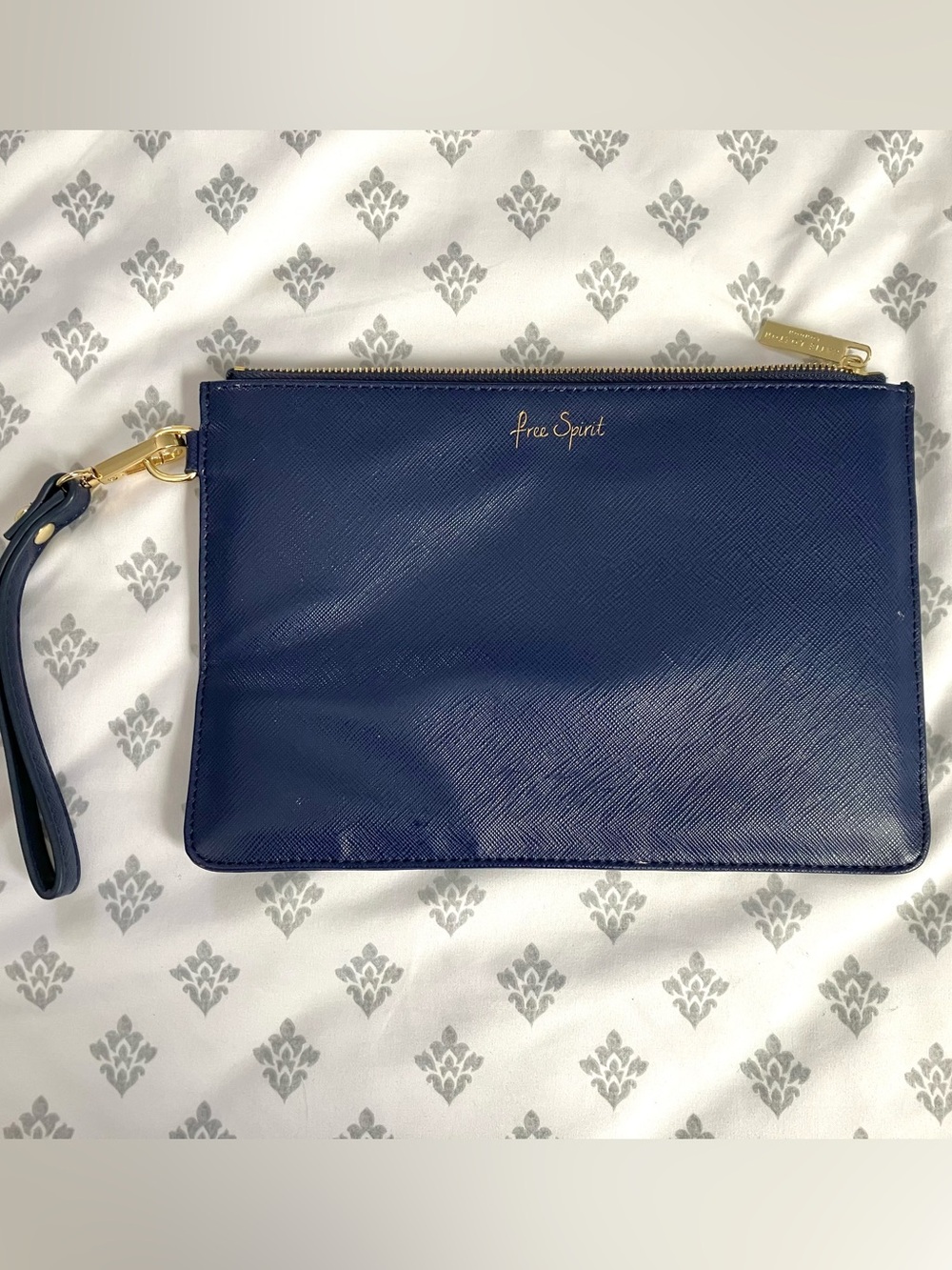 Katie Loxton “Free Spirit” Cushioned Navy Wristlet (with message inside!)